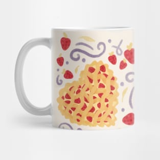 Heart Shaped Strawberry Tart Pattern Mug